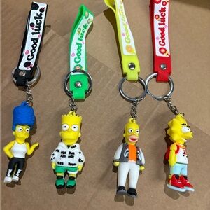 Cartoon Character Keychain Set - Multicolor